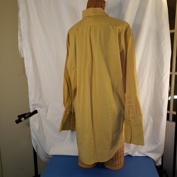 Lucasini brand men's 300 series dress shirt in Mustard - 17-1/2  34/35 - Picture 4 of 4